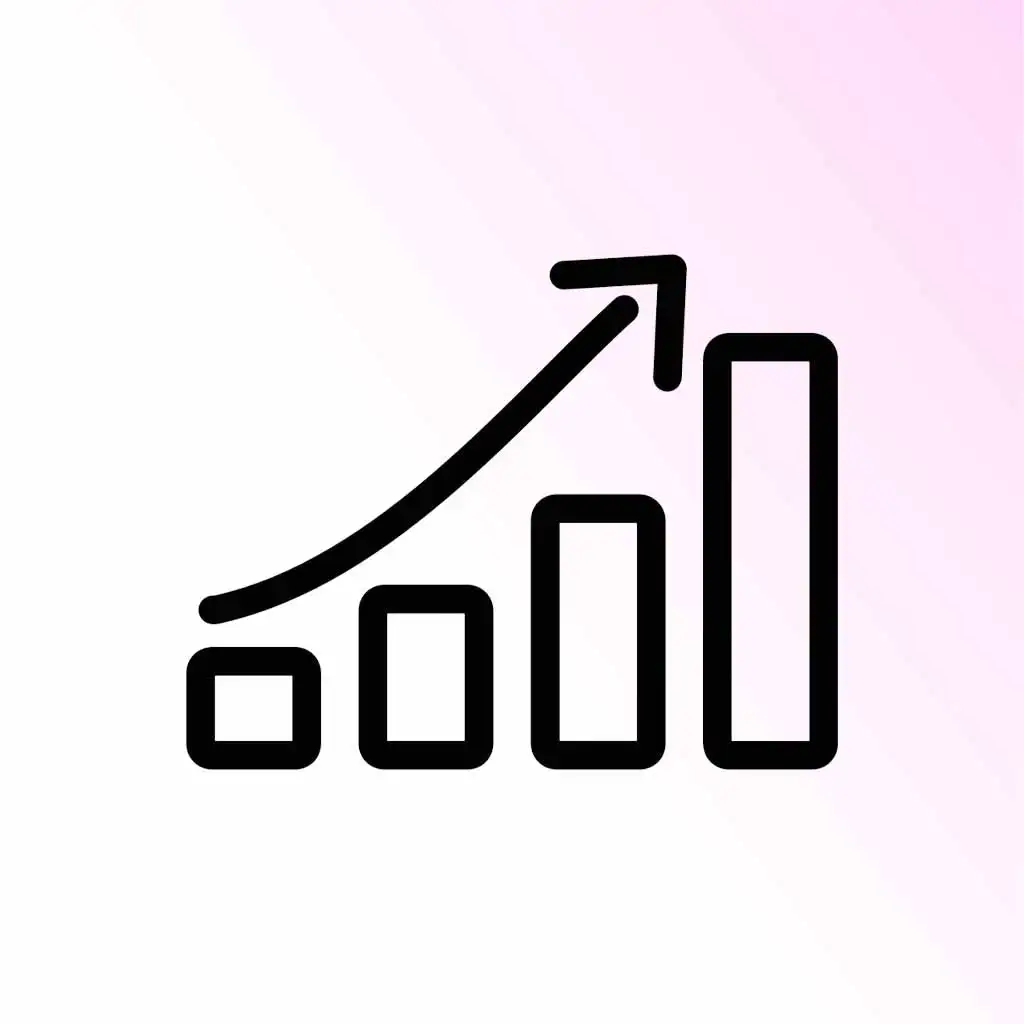 Growth chart icon symbolising SEO growth and business performance improvement.
